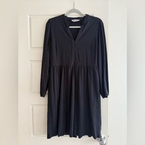 Boden Long Sleeve Black Simple Basic Midi Dress Size 10 Regular